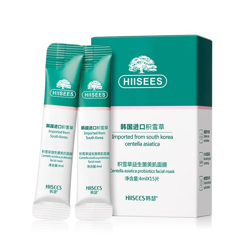 Mặt nạ ngủ rau má dạng Gel HIISEES tái tạo làm sáng da Centella Asiatica Probiotics Facial Mask dạng gói 4ml HIIS12 | BigBuy360 - bigbuy360.vn