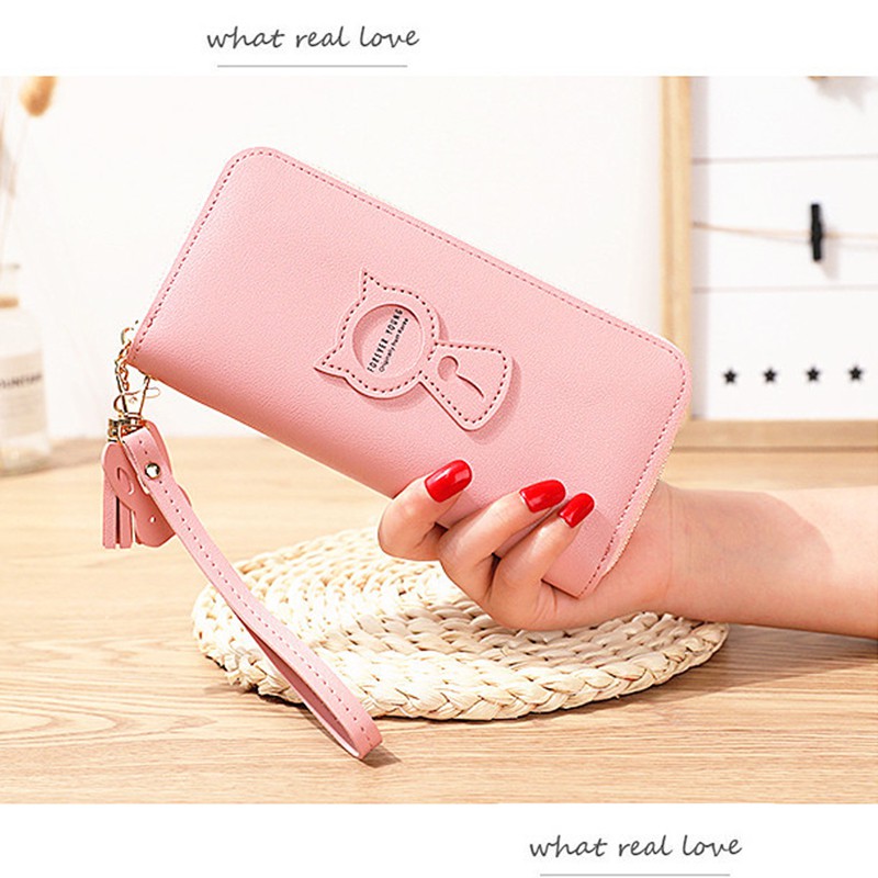 Ví Cầm Tay Nữ Dáng Dài Logo Cánh Bướm - Ví Da Nữ Dáng Dài In Chữ VD006 | BigBuy360 - bigbuy360.vn