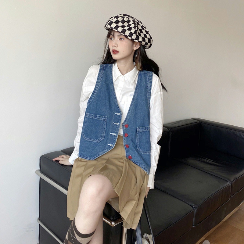 Áo Ghi Lê Denim Phong Cách Cổ Điển Cho Nữ | BigBuy360 - bigbuy360.vn