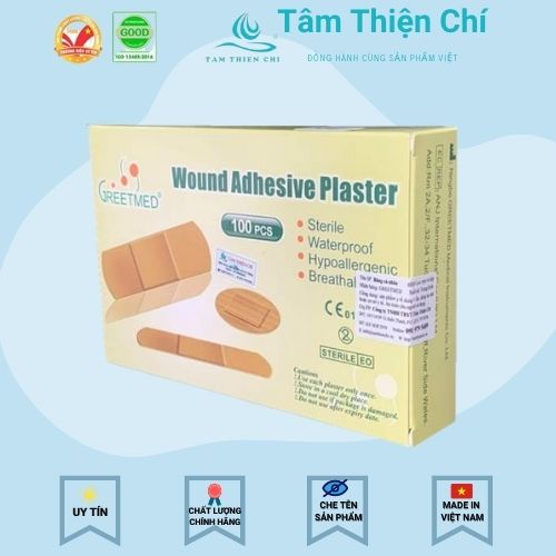 Băng cá nhân GREETMED 72 x 19mm hộp 100 miếng Tâm Thiện Chí