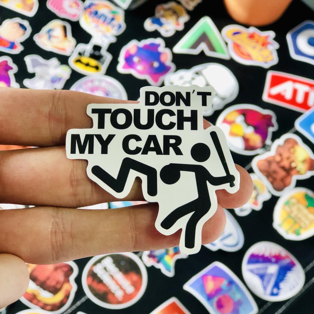 ⚡️CỰC CHẤT⚡️ Tem Sticker Logo Siêu Độc DONT TOUCH MY CAR Tặng Kèm Dụng Cụ Dán Tiện Lợi