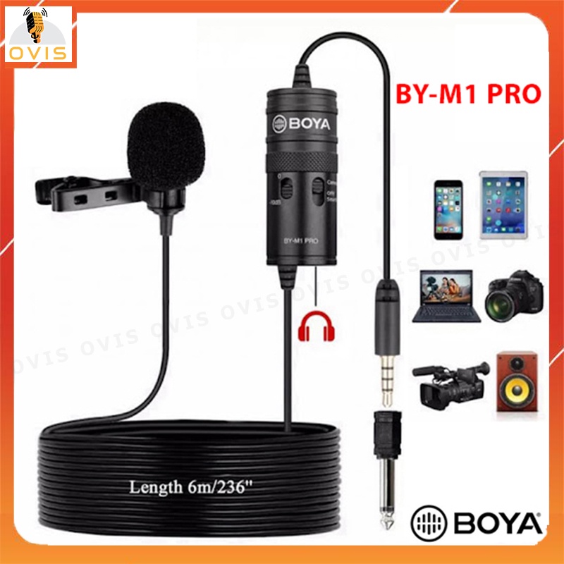 Boya BY-M1 Pro - Micro Cài Áo Xử Lí Tiếng Ồn Cho Máy Quay, Máy Ảnh DSLR, Điện Thoại Di Động