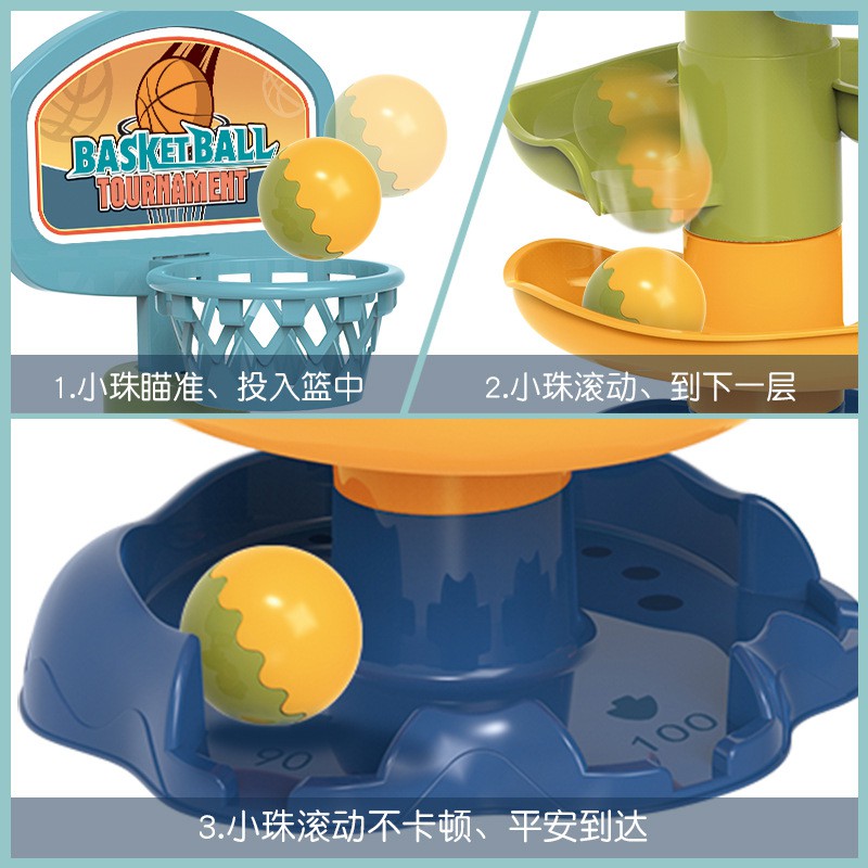 ZHAN QI TOYS Bộ đồ chơi lắp ráp đường ray trượt bóng lăn giáo dục sớm vui nhộn cho trẻ em