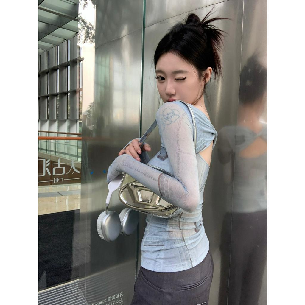 Cocory vn Áo Thun Tay Dài Dáng Ôm Phong Cách Hàn Quốc Thời Trang Mùa Hè Cho Nữ