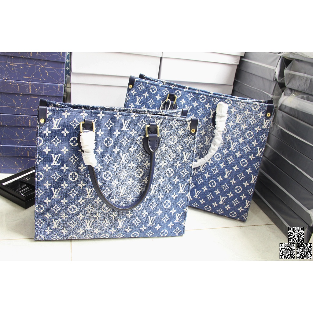Túi Tote Book Denim Lvi Xanh Công Sở Dáng 2022 Size 36 Hàng Sẵn Hình Thật Shop Chụp