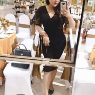 [ Hình thật ] Đầm body xẻ tà big size