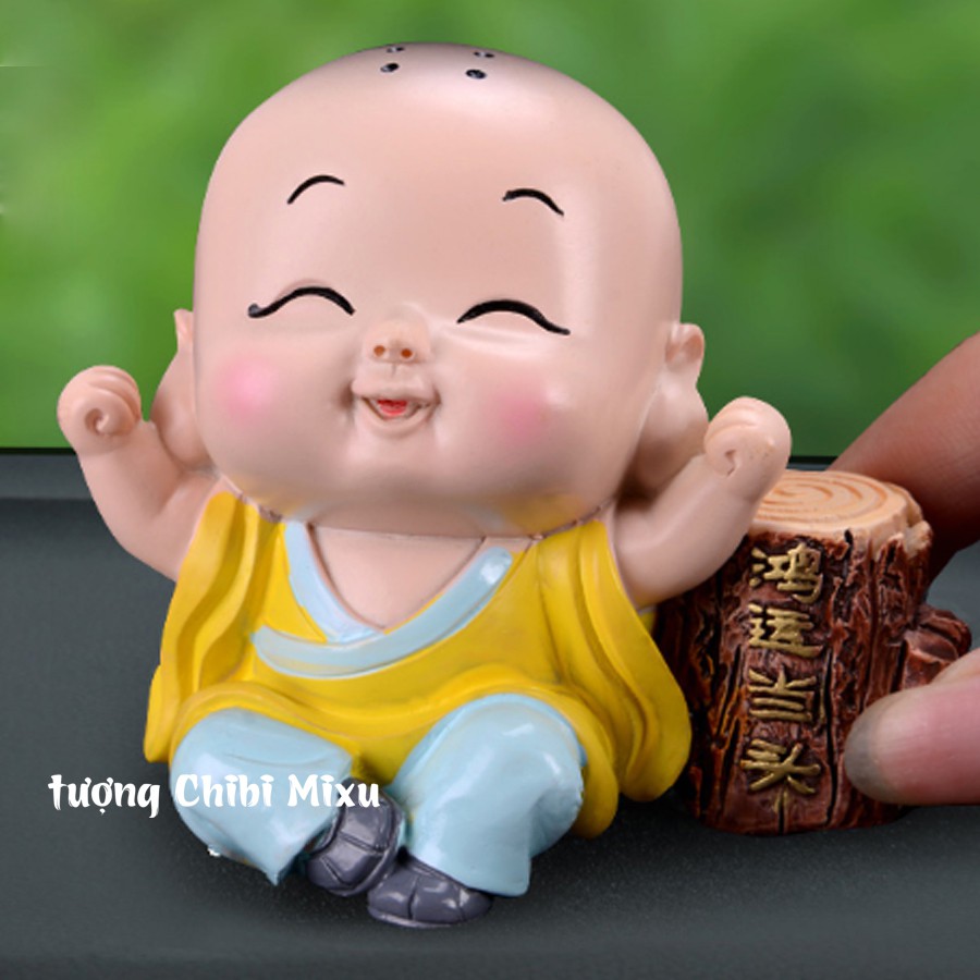 Tượng chibi chú tiểu may mắn