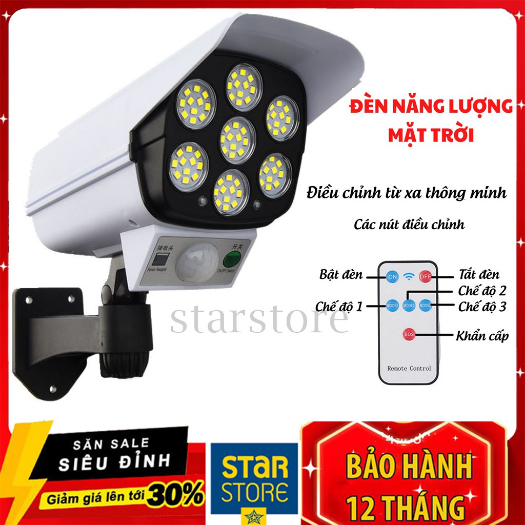 Đèn Led Giả Camera Đèn Năng Lượng Mặt Trời Giả Camera Chống Trộm - Chống Nước - Có Điều Khiển Cảm Biến