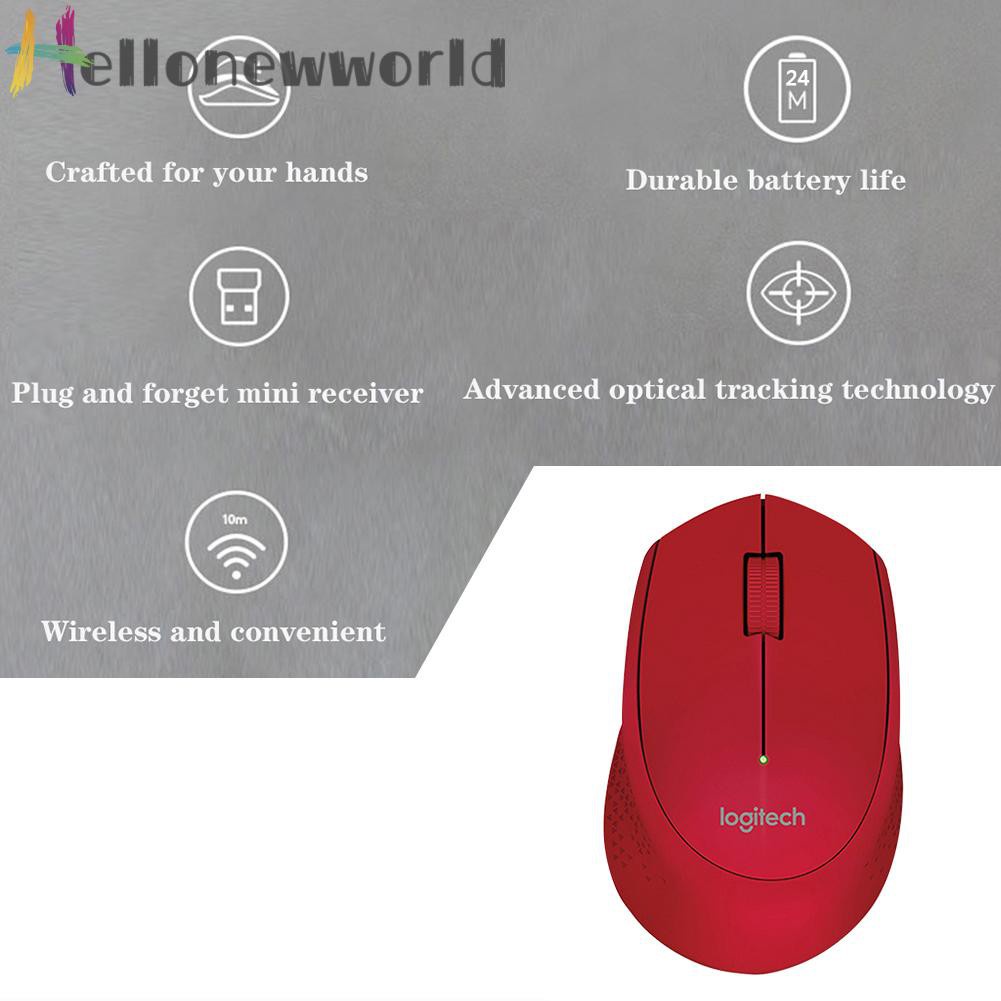 Hellonewworld Logitech M280 Wireless Optical Mouse Computer PC Receiver Cordless Mice