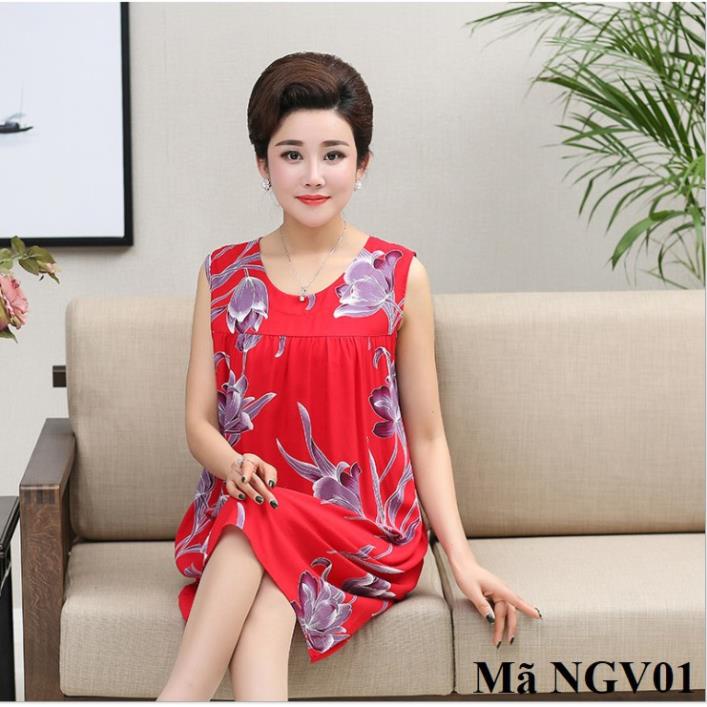 Váy, đầm ngủ mặc nhà cho người trung niên, người lớn tuổi NGV01
