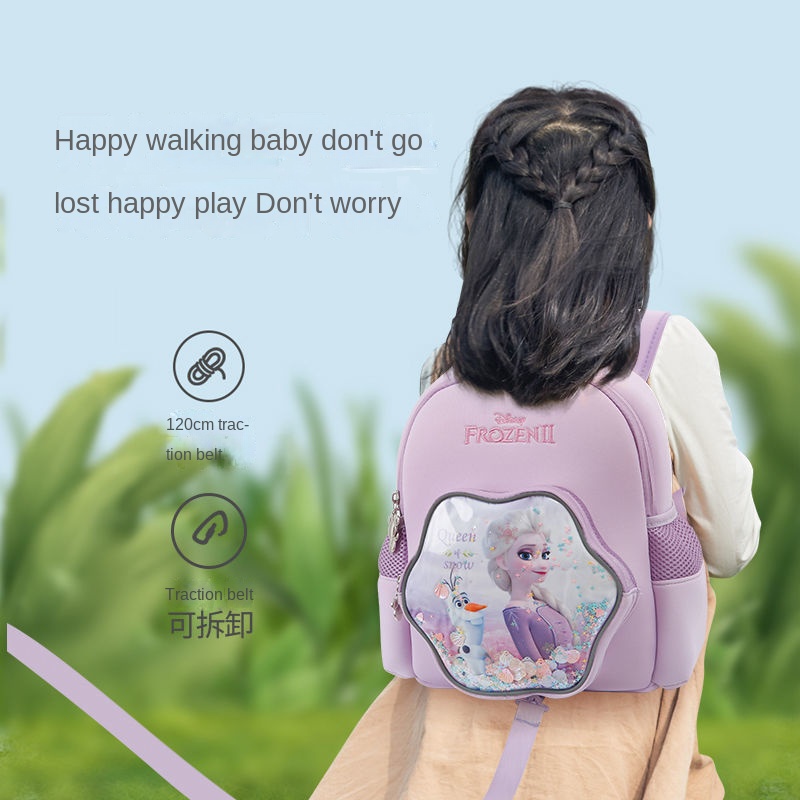 ♛Ba Lô Đi Học Chống Thất Lạc Cỡ Lớn Họa Tiết Disney Xinh Xắn Dành Cho Bé 3-6 Tuổi