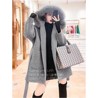 [Sale Tận Gốc] [HANGD VNXK ] ÁO DẠ MŨ LÔNG CỘT EO