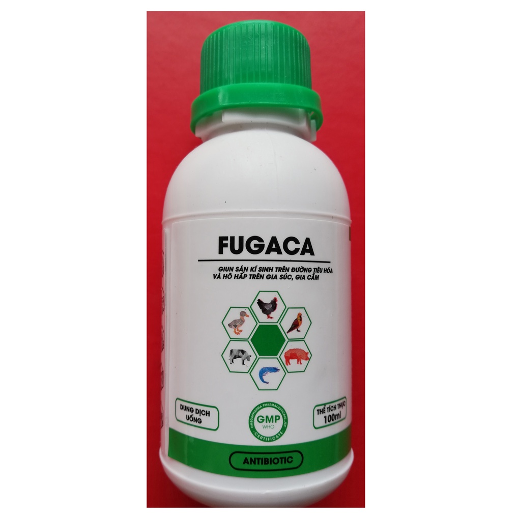 1 lọ FUGACA 100ml Chuyên dùng cho vật nuôi, gia súc, gia cầm, trâu bò, ngựa lợn, dê, cừu, chó, mèo, chim cảnh; Bát ăn