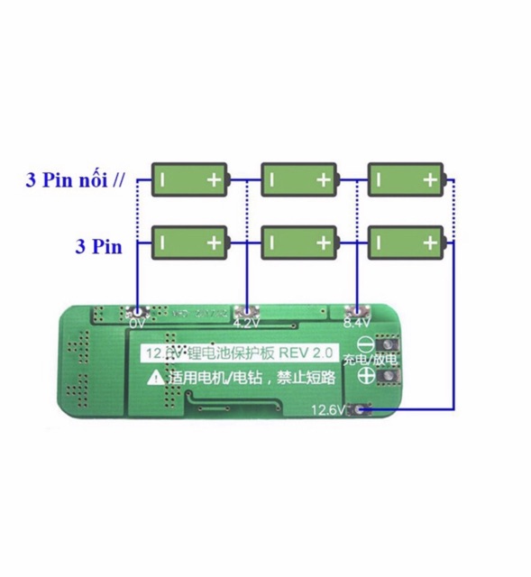 Bộ Combo Pin, sạc, mach 3S cho máy khoan pin 12V