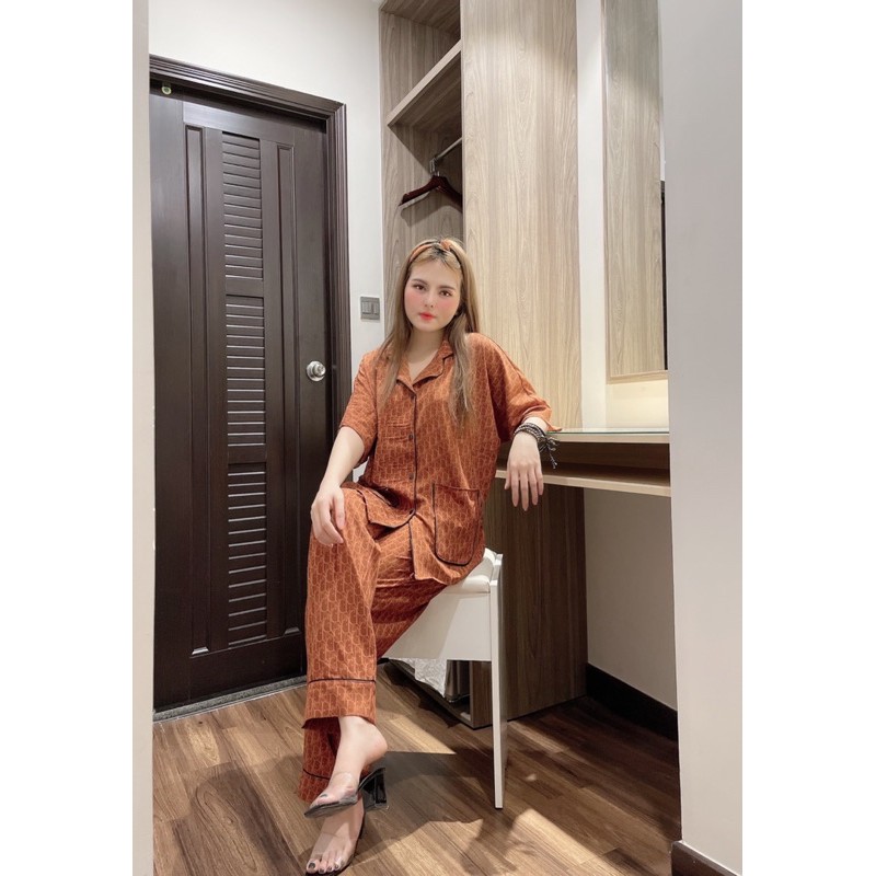 (HCM-BIGSIZE 70KG) Bộ Pijama luạ/satin tay cánh dơi bigsize 70kg