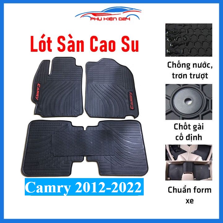 Thảm lót sàn cao su Camry 2012-2013-2014-2015-2016-2017-2018-2019-2020-2021-2022 mẫu mới chịu lực tốt