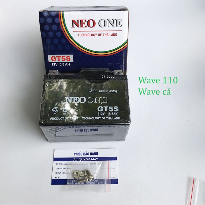 Bình ác quy xe máy Dream Wave Lead Vision AB 12V 5.5A 6A 6.5A hãng NEO ONE