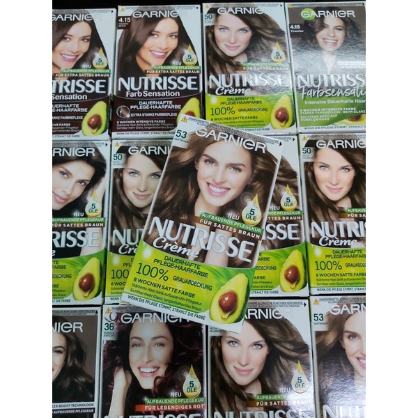 Nhuộm tóc Garnier Nutrisse Crem với thành phần từ bơ giúp tóc bóng mượt, không làm khô tóc, an toàn
