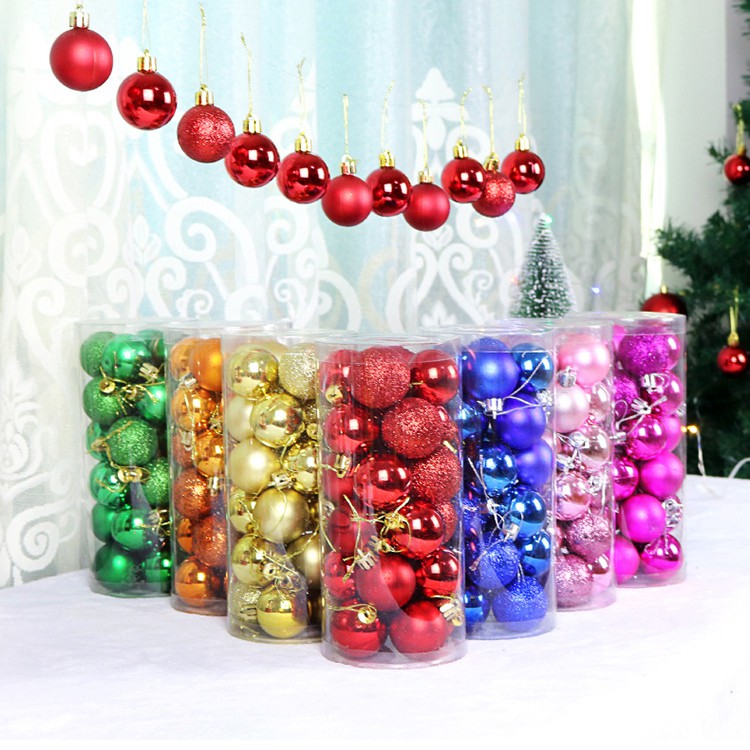 Combo 6 trái châu đủ màu Size 4cm,6cm,8cm trang trí cây thông noel,trang trí nhà cửa,trang trí giáng sinh