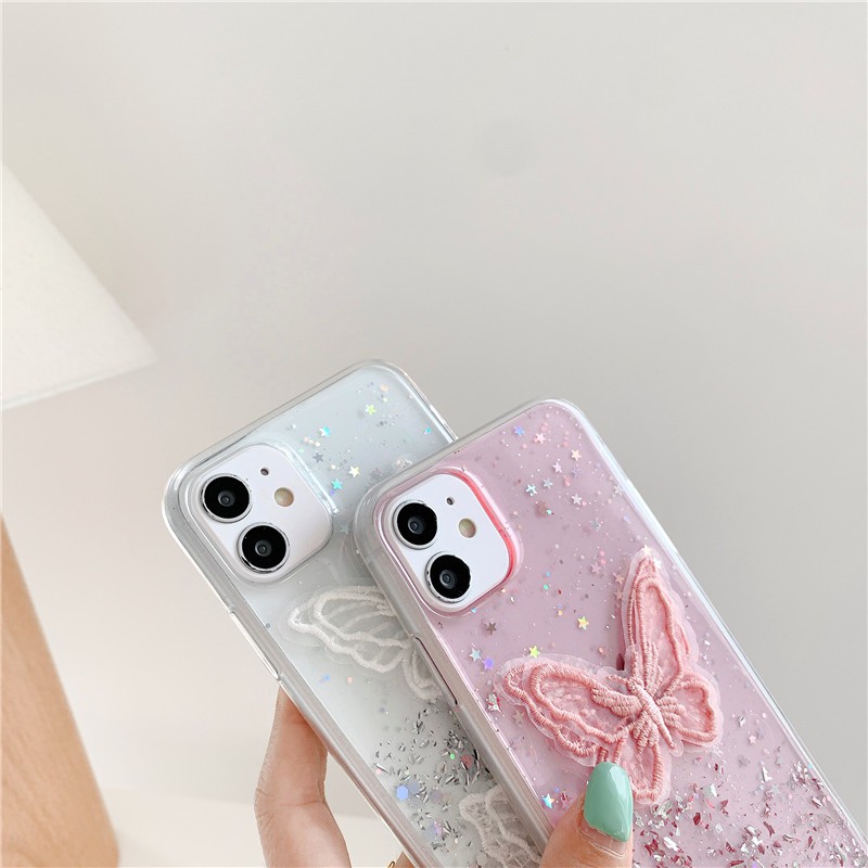 Samsung Galaxy A6 A8 Plus A7 A9 J4 J6 Plus J4 + J8 2018 J2 J5 J7 Prime Bling Soft Phone Case Cartoon Lace Butterfly Back Full Cover Casing