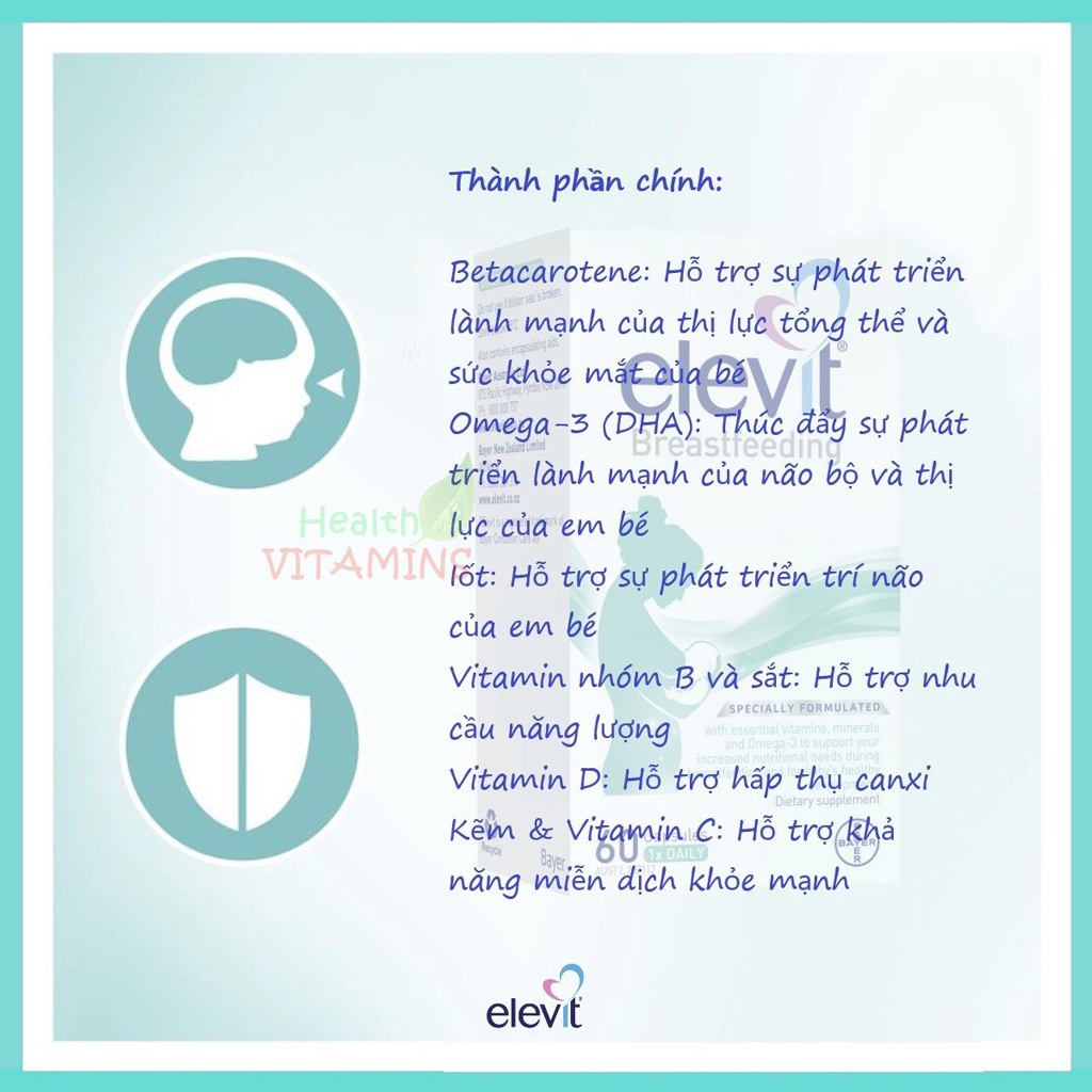 Elevit Sau Sinh – Elevit Breastfeeding Của Úc, 60 viên