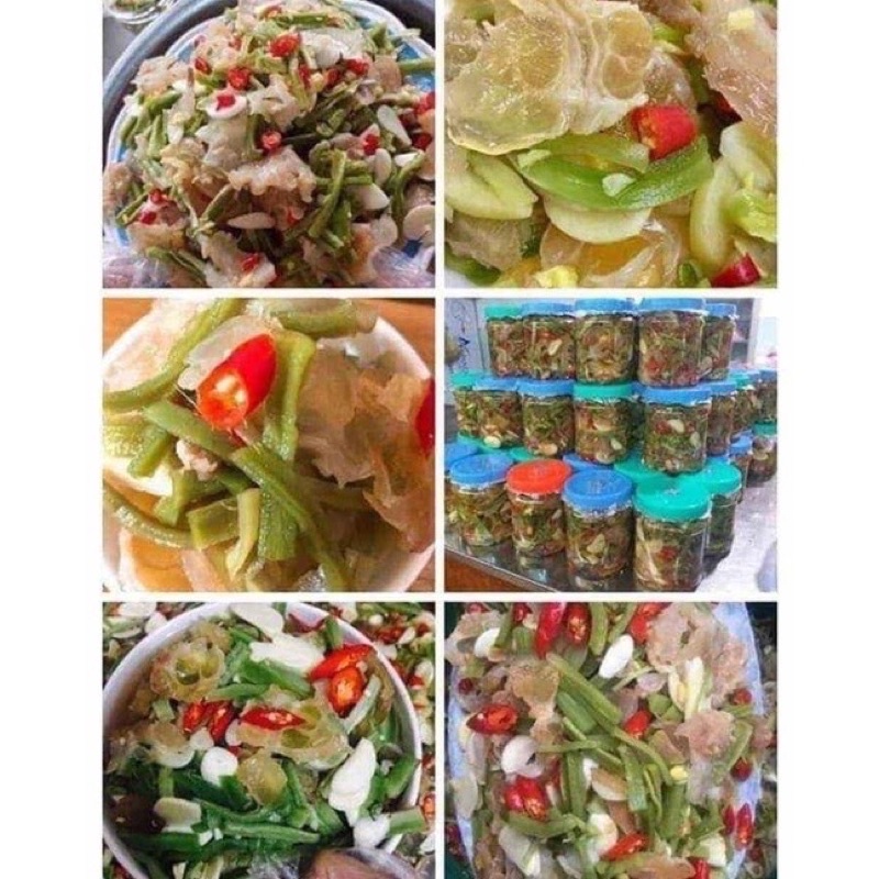 Vó bò ngâm rau tiến vua hộp 1kg