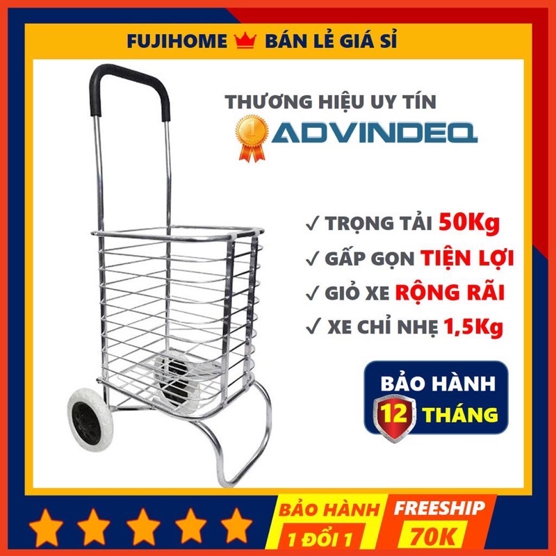 Xe kéo đi chợ, xe đẩy hàng đa năng gấp gọn mini FUJIHOME, xe kéo hàng đi chợ gấp gọn mini siêu thị đa năng