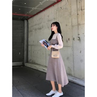[Thanh lý lẻ size Hàng có sẵn ]Váy len yếm dáng dài size M