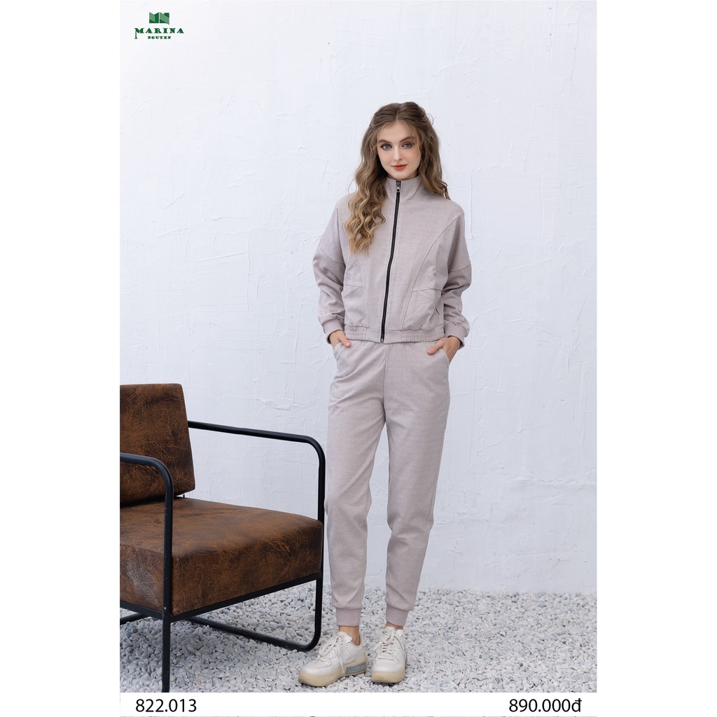 Bộ Đồ Thu Đông Nữ MARINA NGUYỄN Thiết Kế Dài Tay, Kiểu Dáng Trẻ Trung, Chất Liệu Dạ Mềm Mịn - 822013