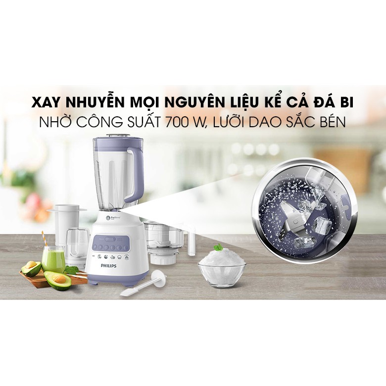 [Mã 12ELSALE hoàn 7% đơn 300K] Máy Xay Sinh Tố Philips HR2223 - Hàng Chính Hãng (Bảo Hành 24 Tháng)