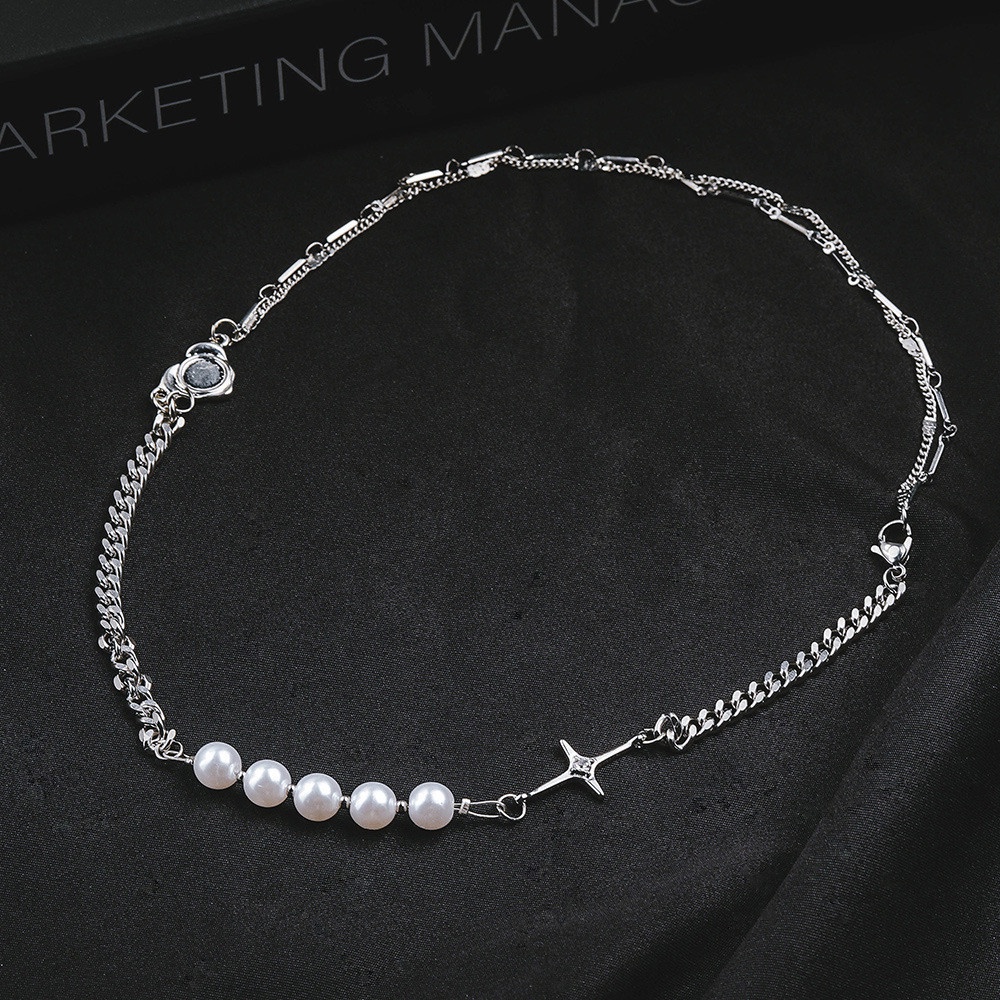 Vòng cổ Đính Ngọc Trai Phản Quang Phong Cách Thời Trang Âu Mỹ