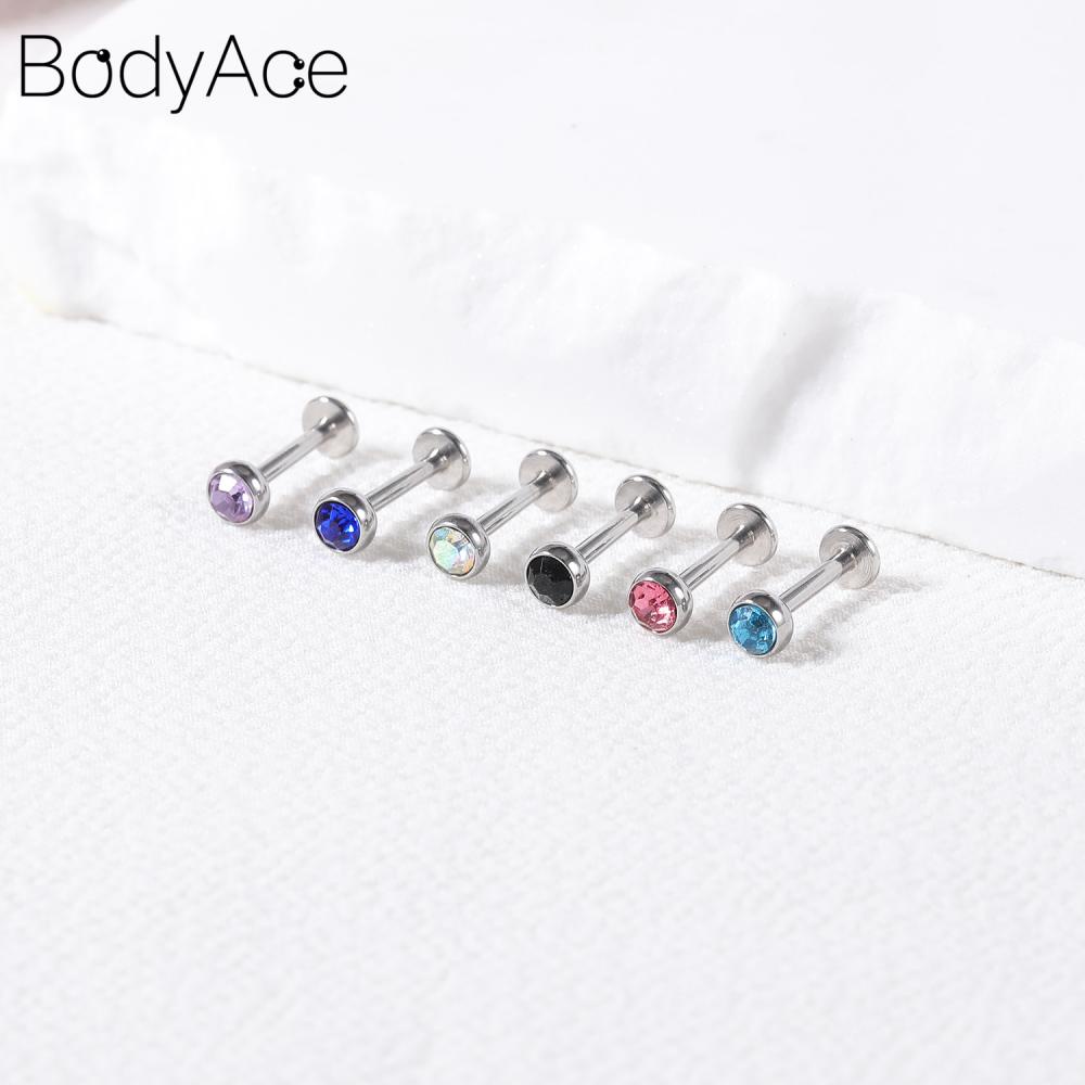 1 Khuyên Xỏ Sụn Tai Bằng Thép Không Gỉ 2 / 3 / 4mm Nhiều Màu Sắc Cá Tính