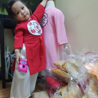 [NHẬP KIDTET hoàn 15% xu đơn 150k] Set áo dài thiết kế cao cấp (áo kèm quần _ có sẵn)