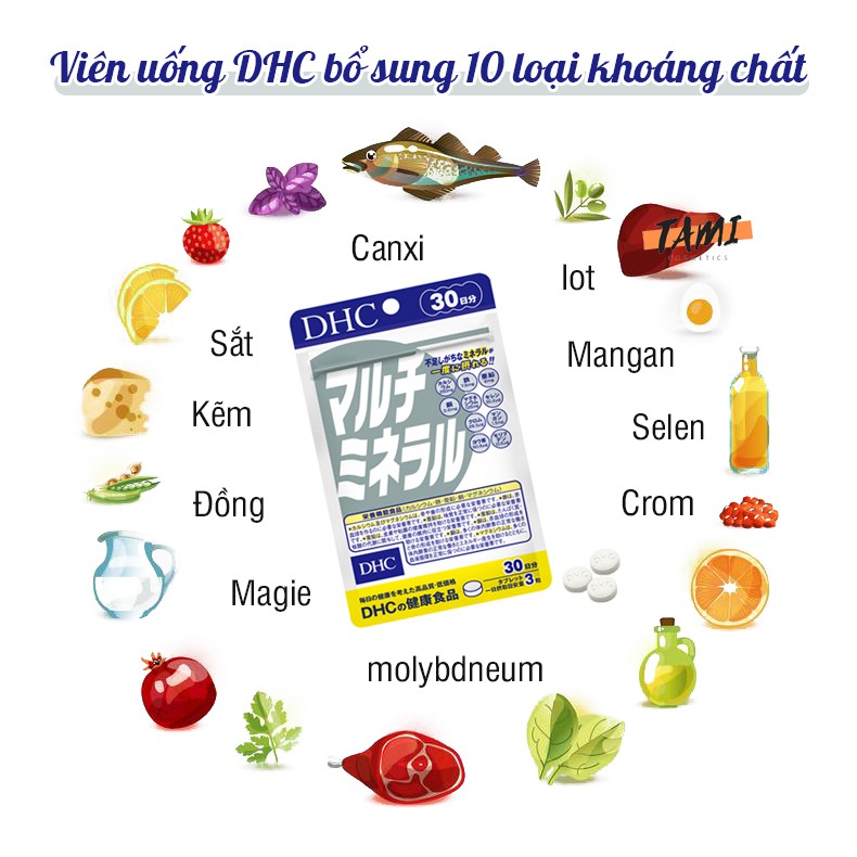 Viên uống Khoáng tổng hợp DHC Nhật Bản tăng cường sức khỏe thực phẩm chức năng gói 90 ngày TM-DHC-MIN90