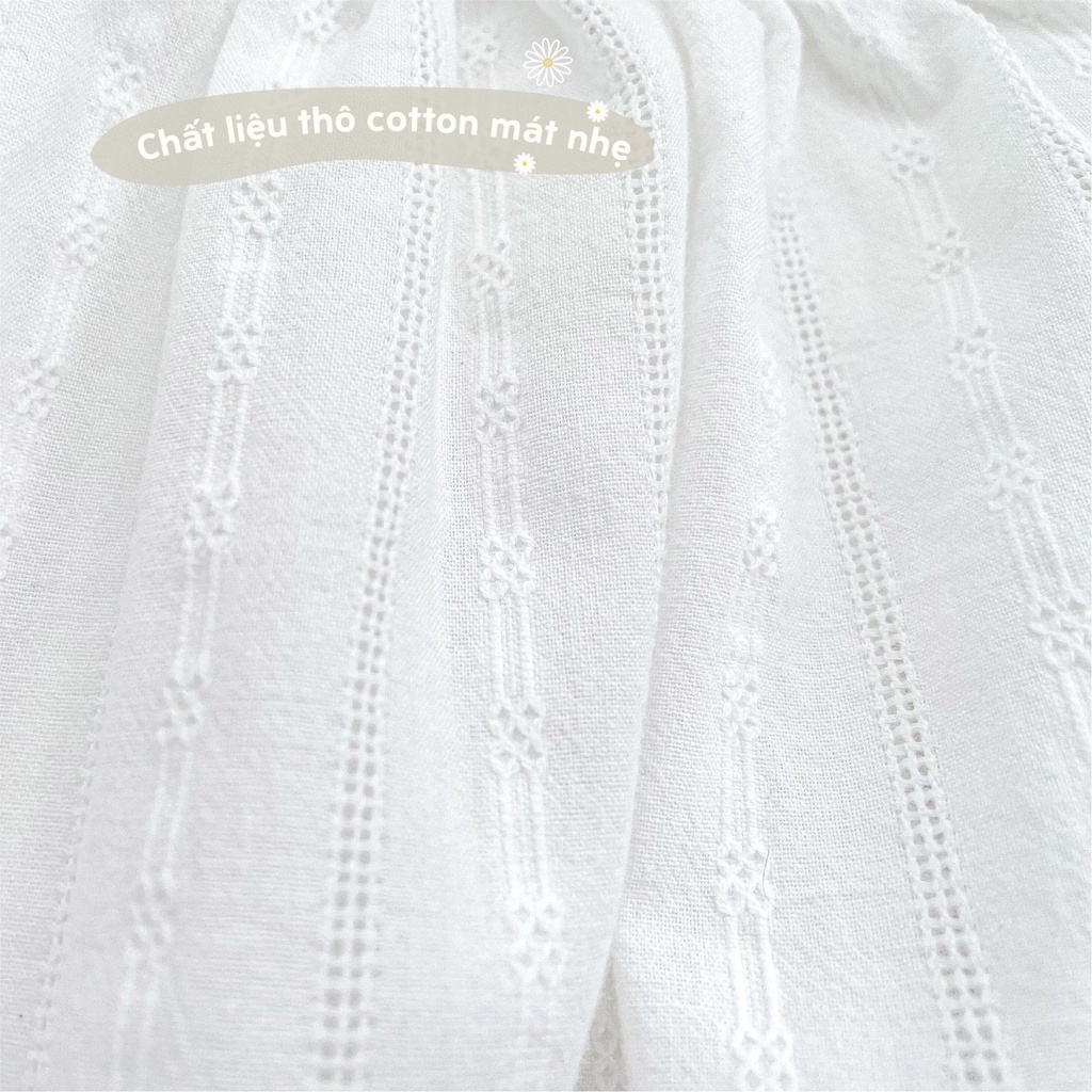 Váy Mompa cao cấp mềm mịn thoáng mát đáng yêu 2 cúc vai và cúc giữa kẻ sọc cho bé gái MP616 MP617