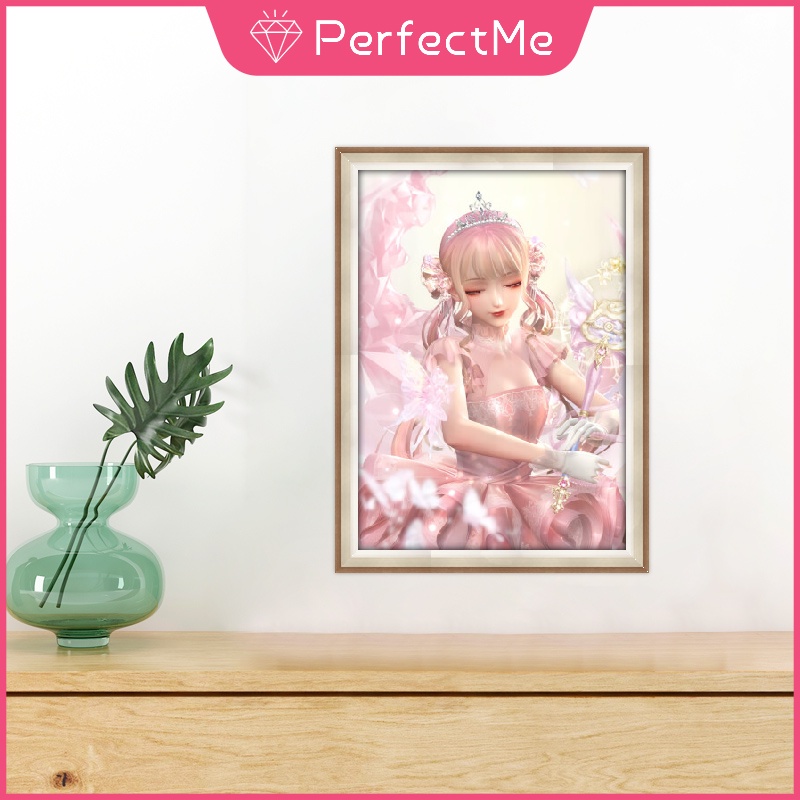 Bộ tranh đính đá 5D họa tiết cô gái Sakura dễ thương kích thước 30x40cm dùng trang trí phòng khách độc đáo