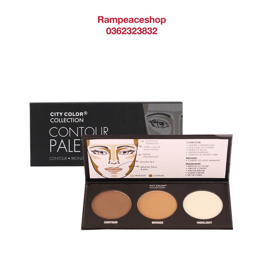 Phấn tạo khối 3 Ô City Color Contour Effects Palette