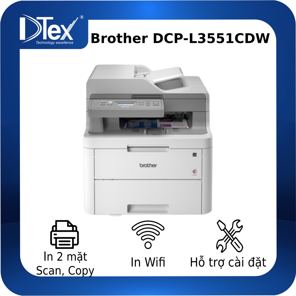 Máy in Laser màu đa năng Brother DCP-L3551CDW - Hàng Chính Hãng