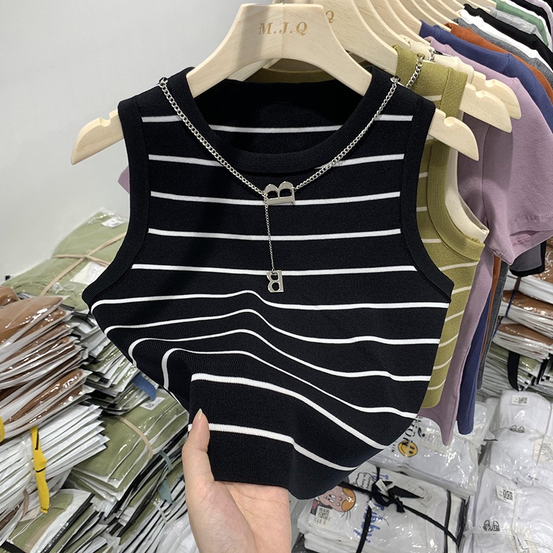 Áo Thun Ba Lỗ Họa Tiết Kẻ Ngang Phong Cách Mới Thời Trang Mùa Hè 52561