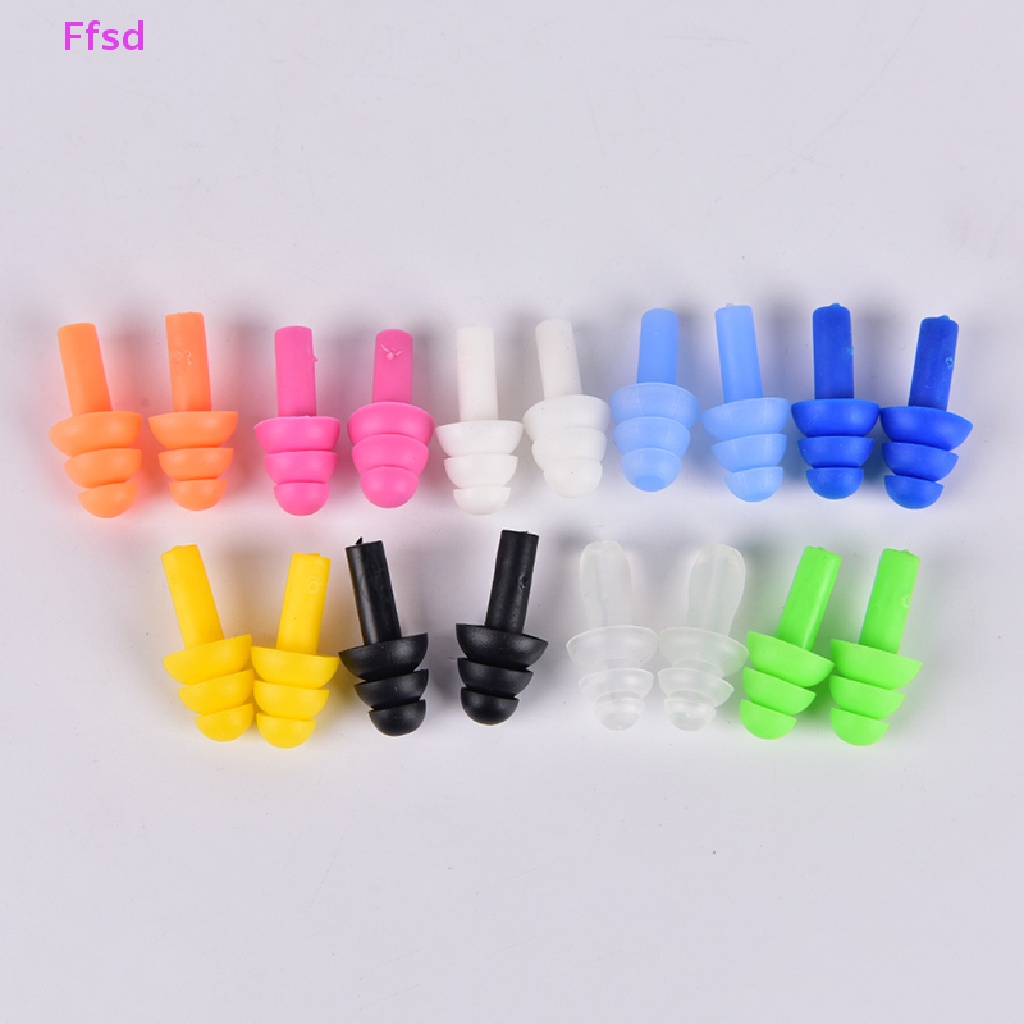 {Ffsd} Set 2 Cặp Nút Bịt Tai Bằng Silicon Mềm Bảo Vệ Tai Chống Ồn Kèm Hộp Đựng