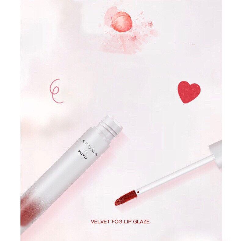 Son kem lì TUTU đào mềm mịn mọng môi AROMA Velvet Fog Lip Glaze | Thế Giới Skin Care
