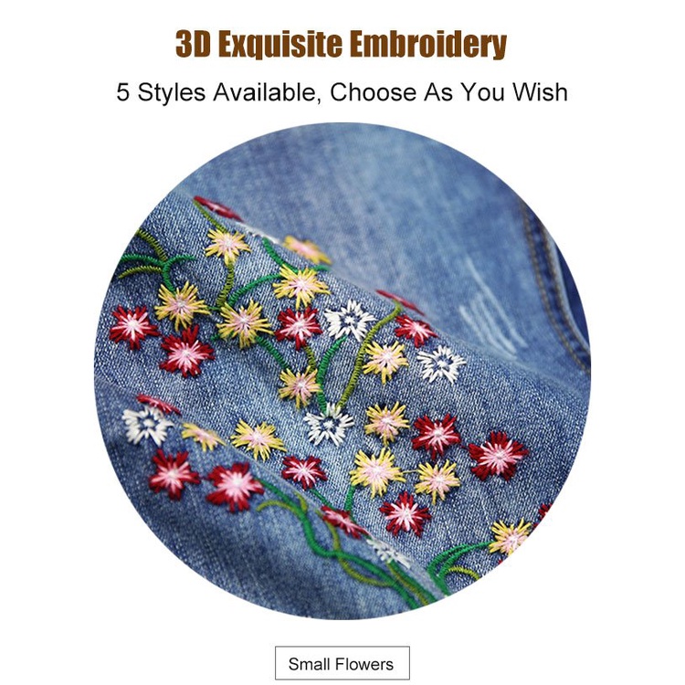 Quần Jean Thêu Thêu Phong Cách Cổ Điển