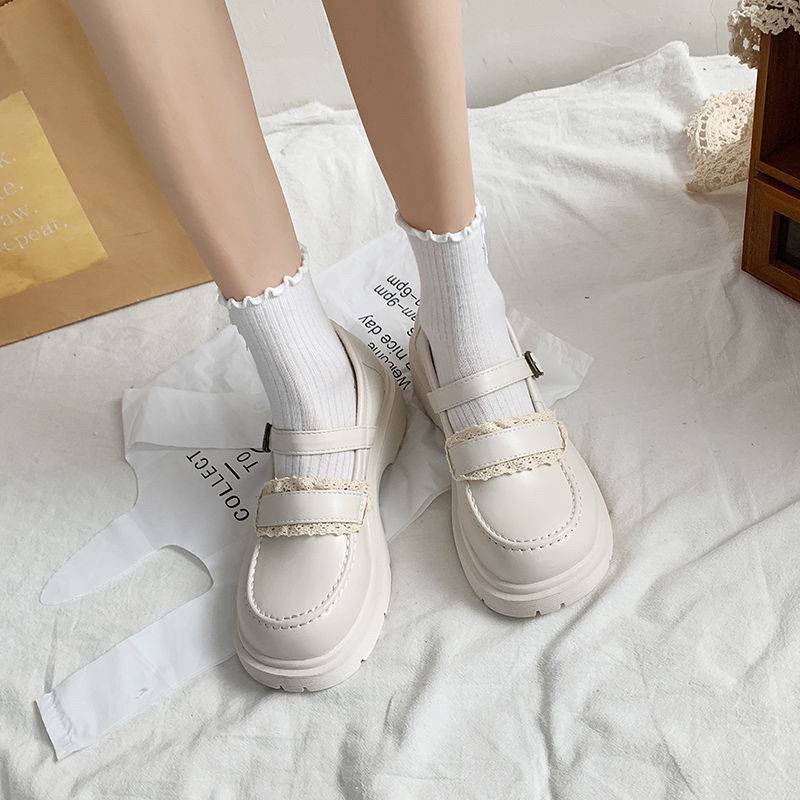 Giày LOLITA phối ren quai ngang phong cách Hàn Quốc siêu xinh FLORA G08
