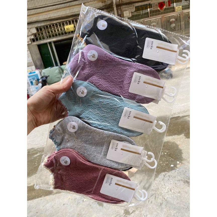 Vớ Tất Cổ Ngắn DÂU TÂY [ FREESHIP ] Tất vải cotton kháng khuẩn, hàng loại 1 bao đổi trả