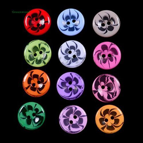 Set 100 nút nhựa 2 lỗ 14mm nhiều màu tiện dụng