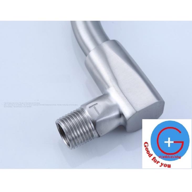 Vòi nước rửa chén bát  gắn tường inox 304 - vòi bếp công nghiệp xoay 360 độ