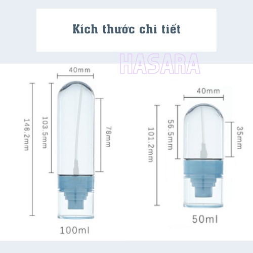 Chai chiết mỹ phẩm du lịch, lọ chiết toner, xịt khoáng màu xanh cao cấp
