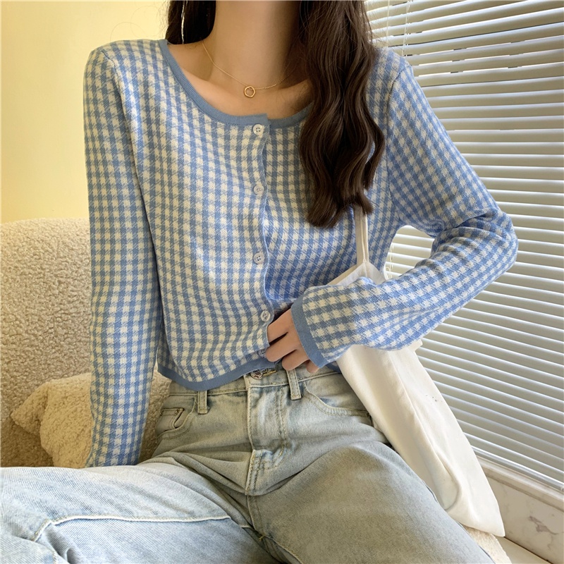 Áo dệt kim mỏng dáng rộng tay dài thời trang Hàn Quốc