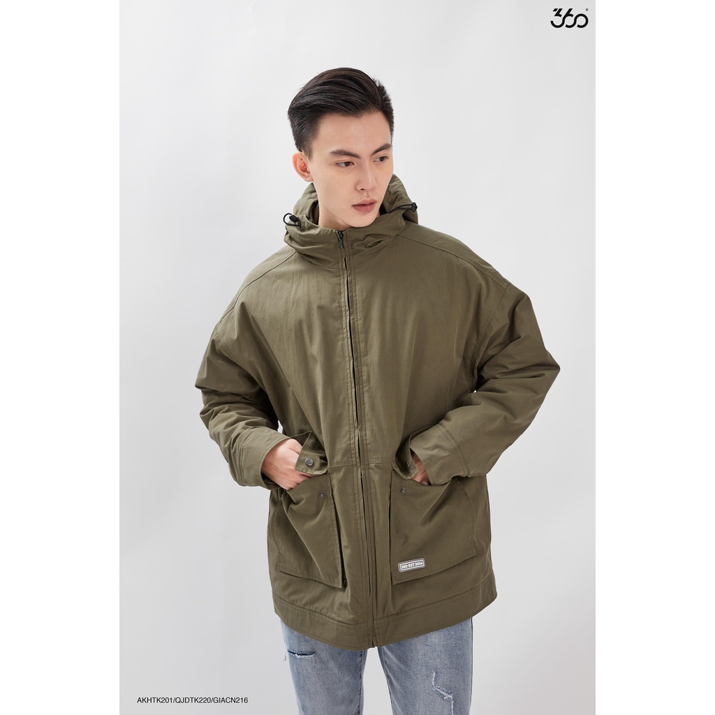 Áo khoác khaki thương hiệu thời trang nam 360 Boutique có mũ tiện lợi Made in Vietnam - AKHTK201