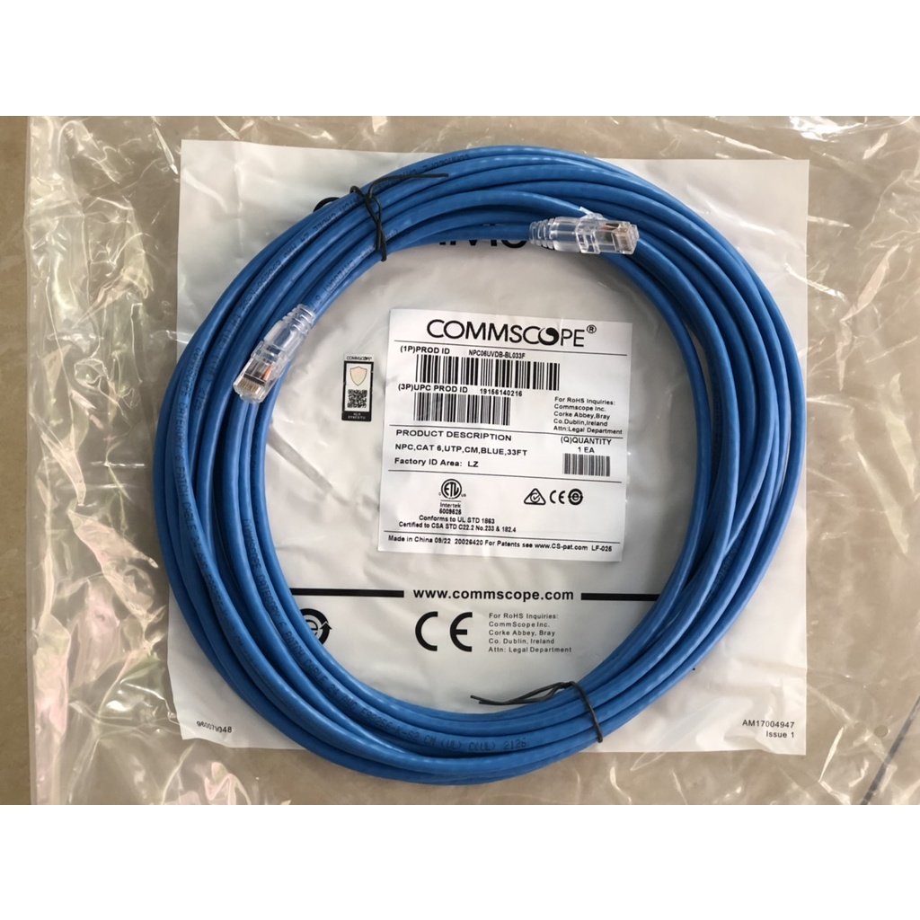 Cáp mạng, Dây nhảy Patch cord  CAT6 dài 10m, 15m, 20M COMMSCOPE cao cấp tốc độ 1000MBps